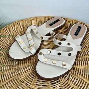 Kensie Sandal Gold Cream Slide Malania 7.5